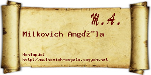 Milkovich Angéla névjegykártya